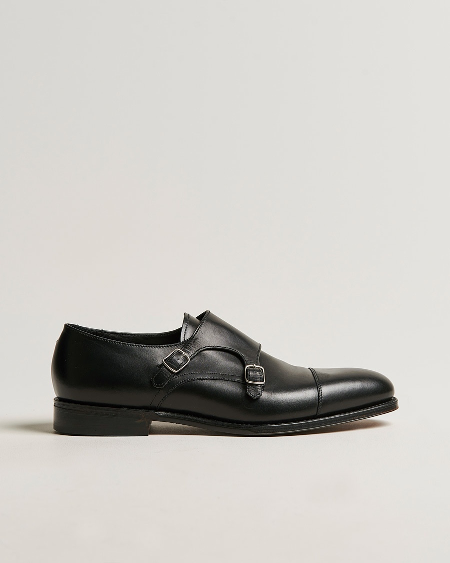 Loake 1880 Cannon Monkstrap Black Calf – Negro