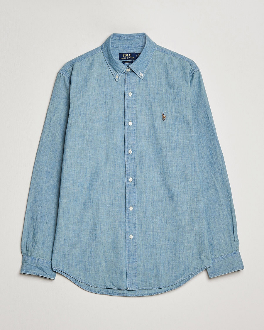 Polo Ralph Lauren Custom Fit Shirt Chambray Washed – Azul