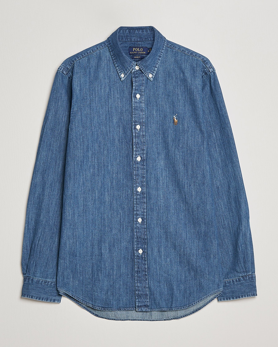 Polo Ralph Lauren Custom Fit Shirt Denim Dark Wash – Azul