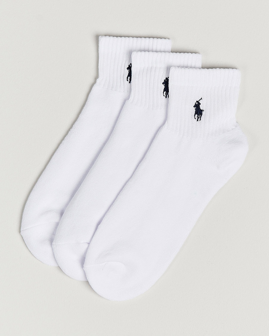 Polo Ralph Lauren 3-Pack Sport Quarter Socks White – Blanco