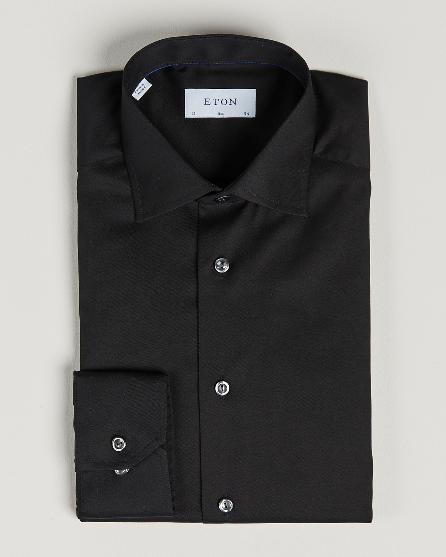 Eton Slim Fit Shirt Black – Negro