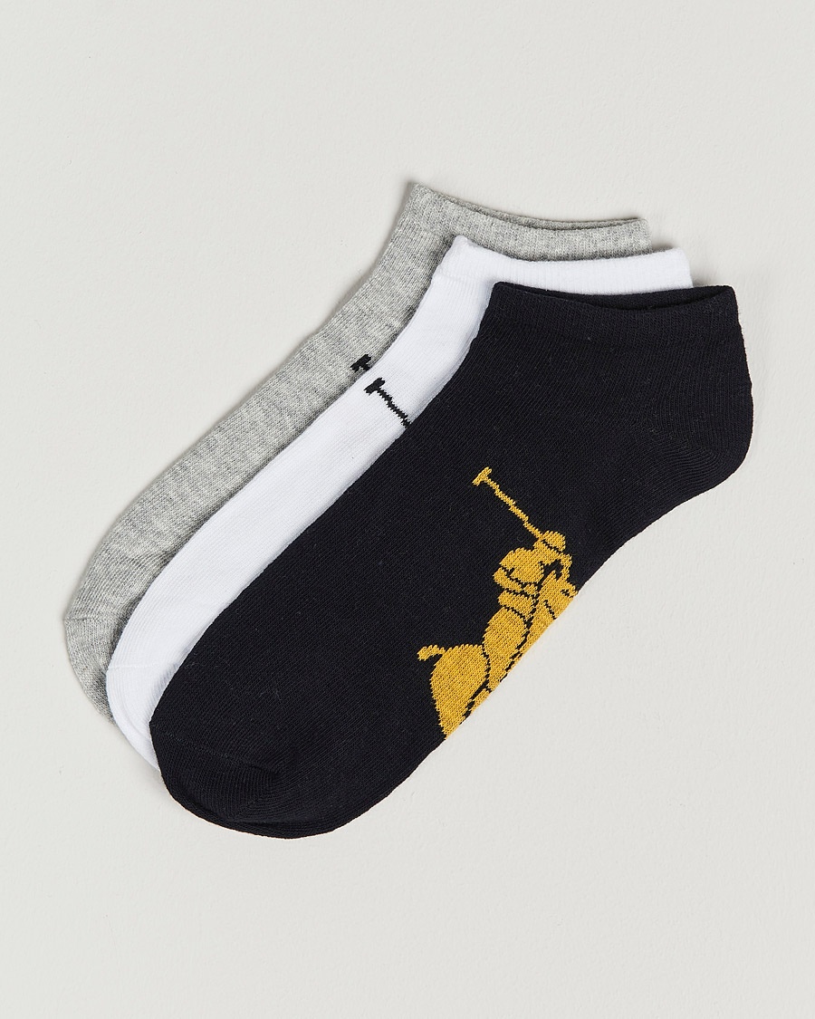 Polo Ralph Lauren 3-Pack Sneaker Sock Grey/White/Black – Blanco
