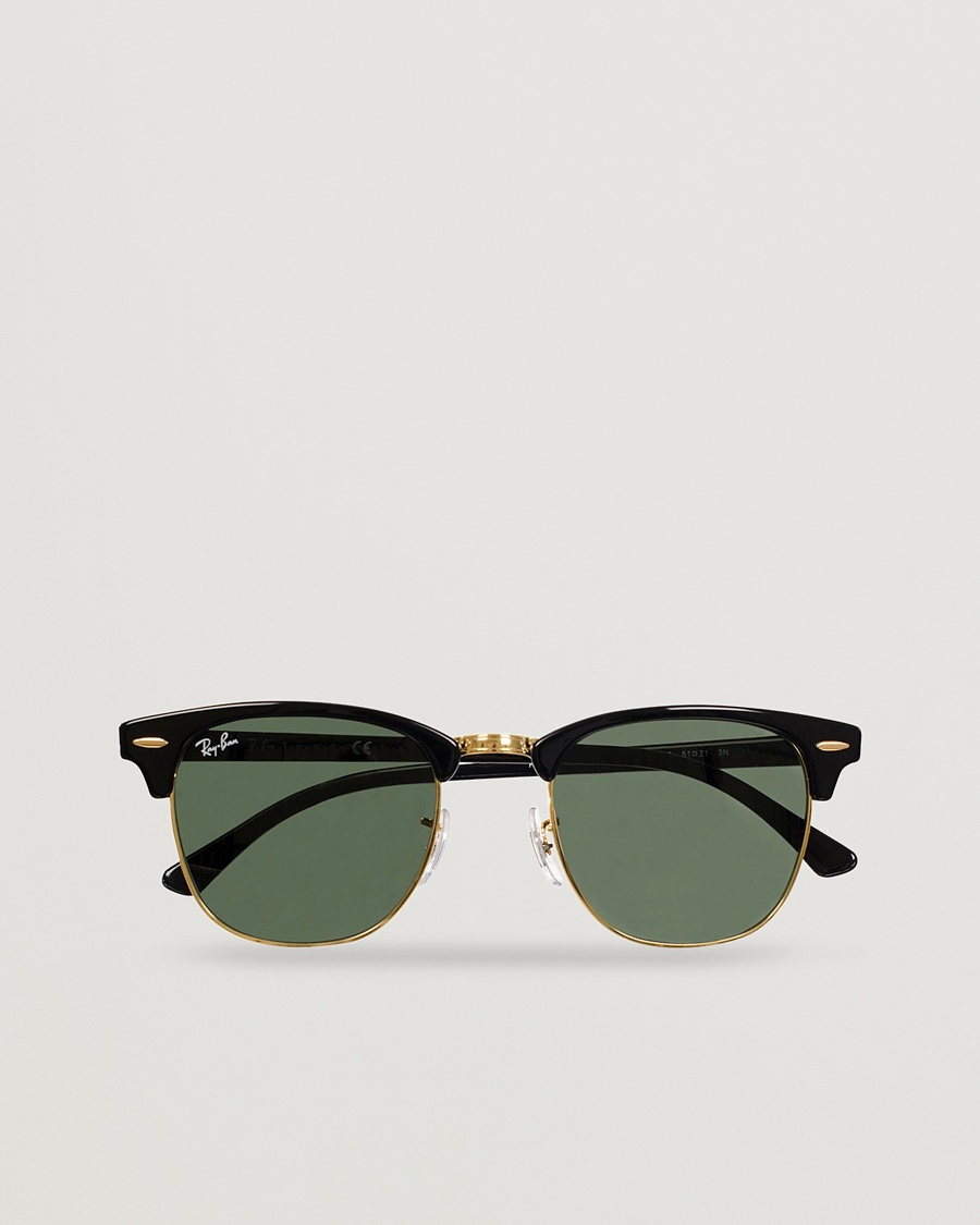 Ray-Ban Clubmaster Sunglasses Ebony/Crystal Green – Negro