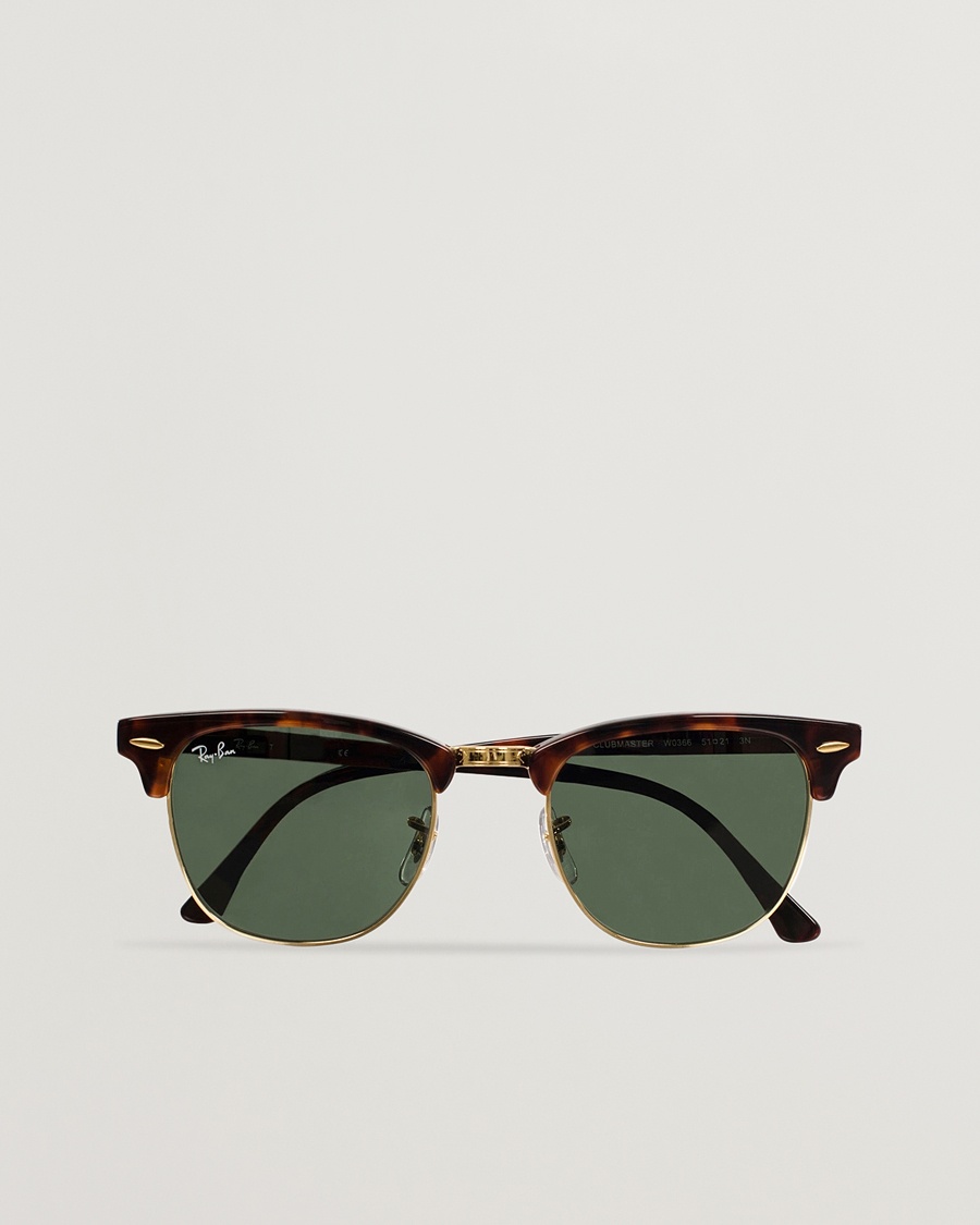 Ray-Ban Clubmaster Sunglasses Mock Tortoise/Crystal Green – Marrón