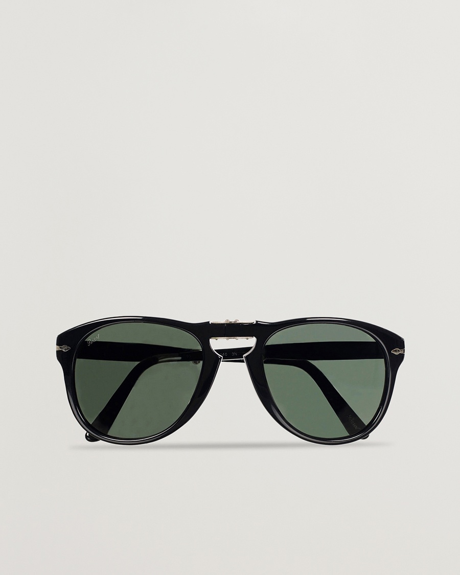 Persol 0PO0714 Folding Sunglasses Black/Crystal Green – Negro