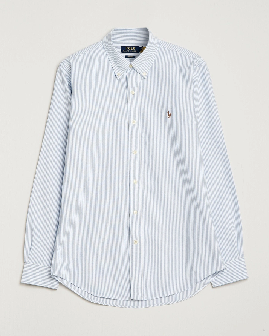 Polo Ralph Lauren Custom Fit Oxford Shirt Stripes Blue – Azul