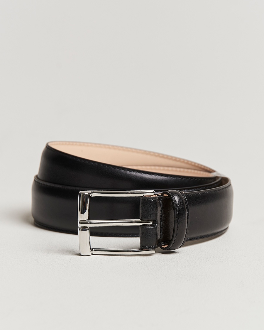 Crockett & Jones Belt 3,2 cm Black Calf – Negro
