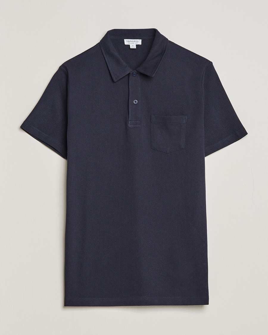 Sunspel Riviera Polo Shirt Navy – Azul