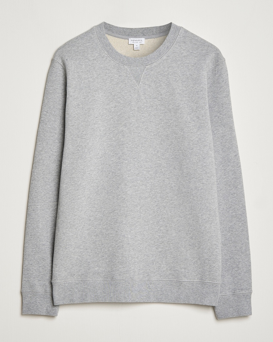 Sunspel Loopback Sweatshirt Grey Melange – Gris