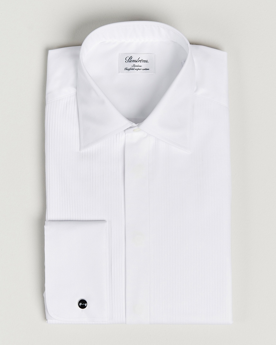 Stenströms Slimline Smoking Shirt White – Blanco
