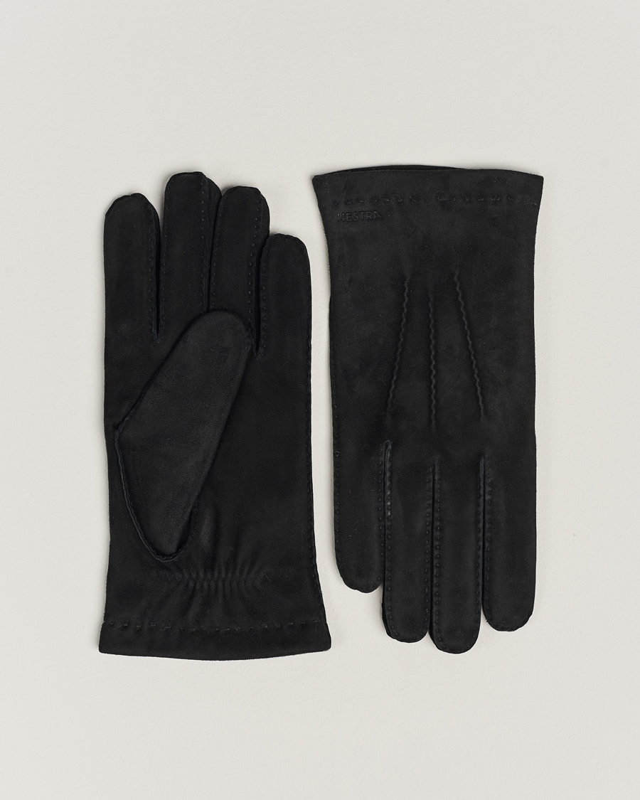Hestra Arthur Wool Lined Suede Glove Black – Negro