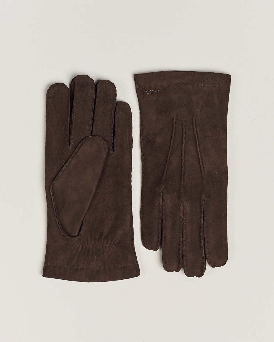 Hestra Arthur Wool Lined Suede Glove Espresso – Marrón