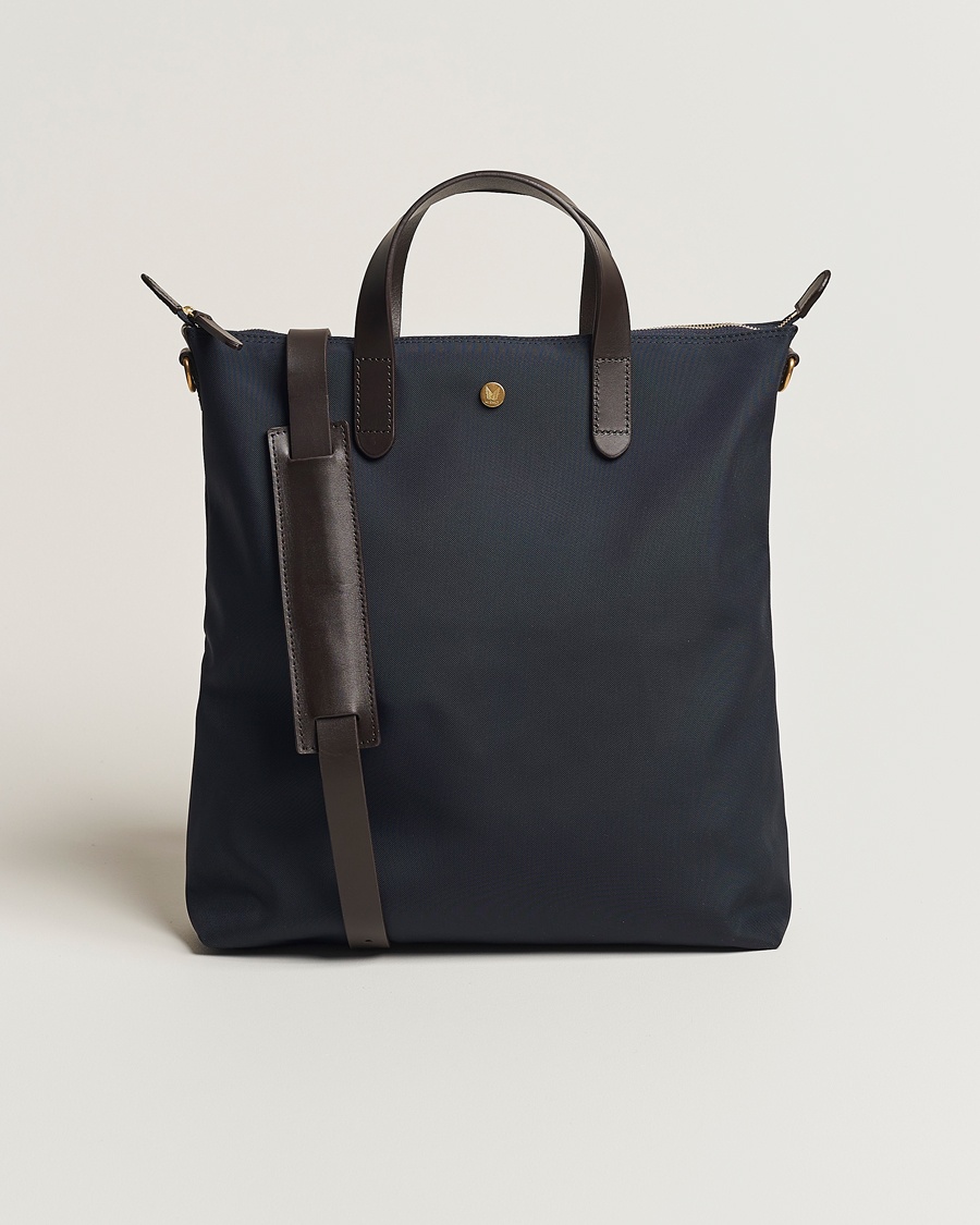 Mismo M/S Canvas Shopper Navy/Dark Brown – Azul