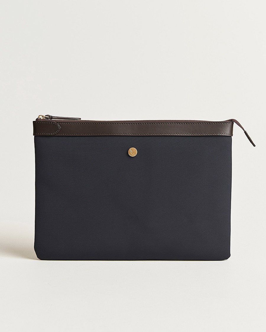 Mismo M/S Nylon Pouch Large Navy/Dark Brown – Azul