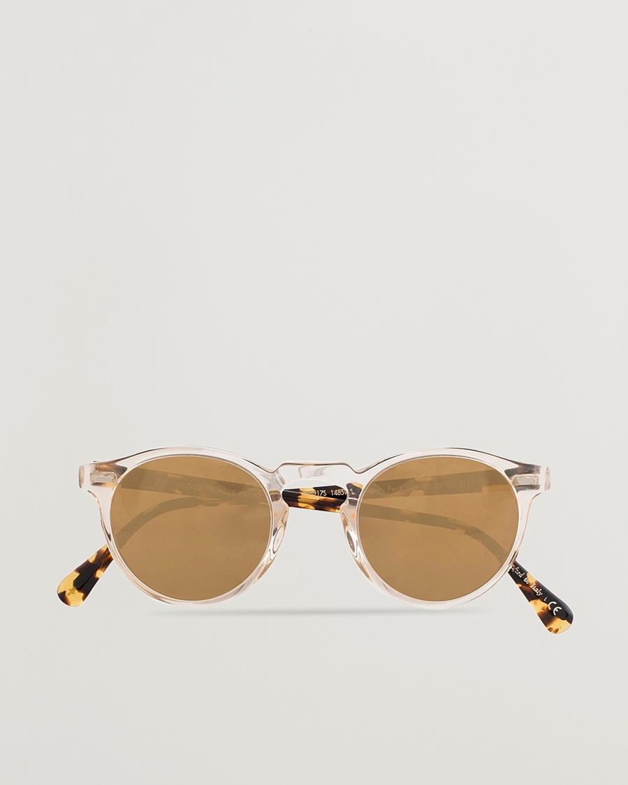 Oliver Peoples Gregory Peck Sunglasses Honey/Gold Mirror – Marrón