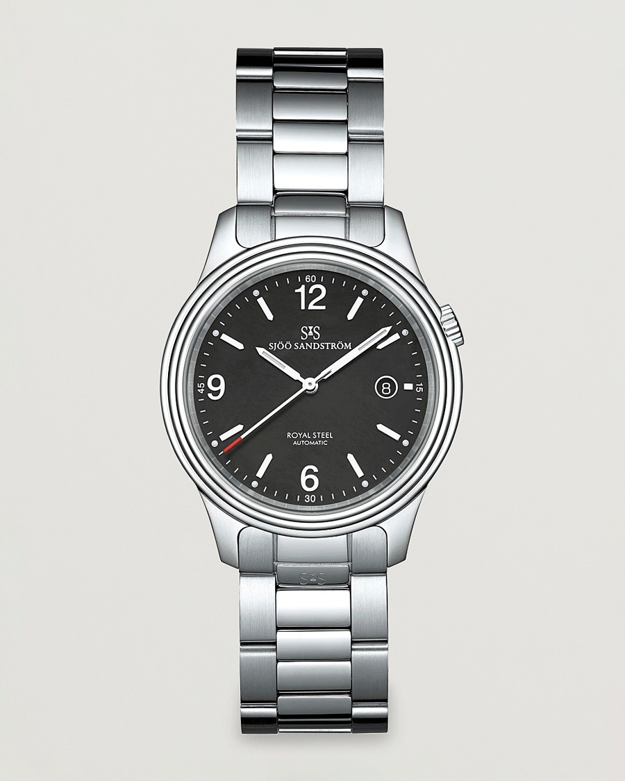 Sjöö Sandström Royal Steel Classic 41mm Black and Steel – Plata