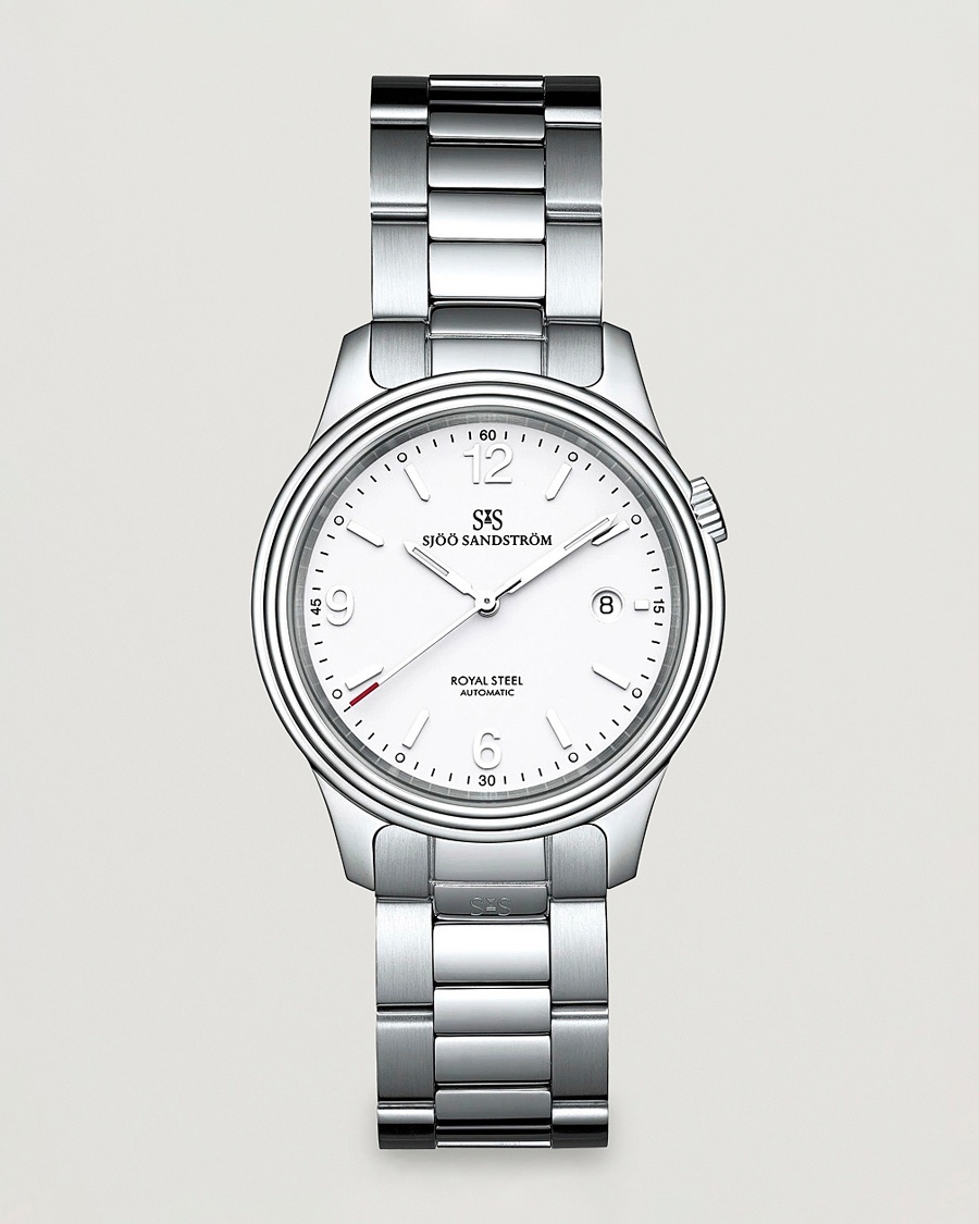 Sjöö Sandström Royal Steel Classic 41mm White and Steel – Plata