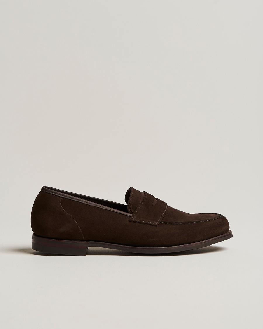 Crockett & Jones Harvard City Sole Dark Brown Suede – Marrón