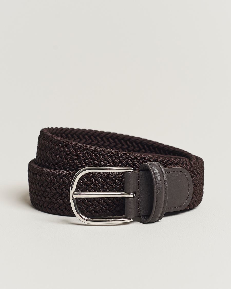 Anderson's Stretch Woven 3,5 cm Belt Brown – Marrón