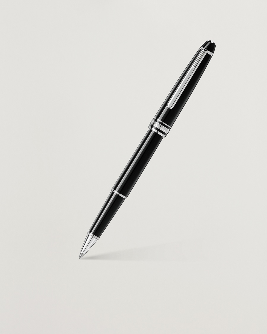 Montblanc 163 Classique Meisterstück Rollerball Pen Platinum Line – Negro
