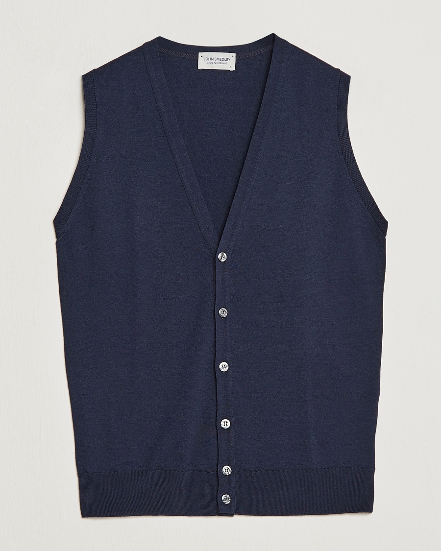 John Smedley Huntswood Slim Fit Waistcoat Midnight – Azul