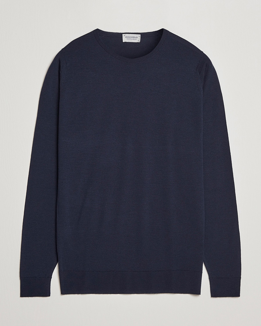 John Smedley Lundy Extra Fine Merino Crew Neck Midnight – Azul