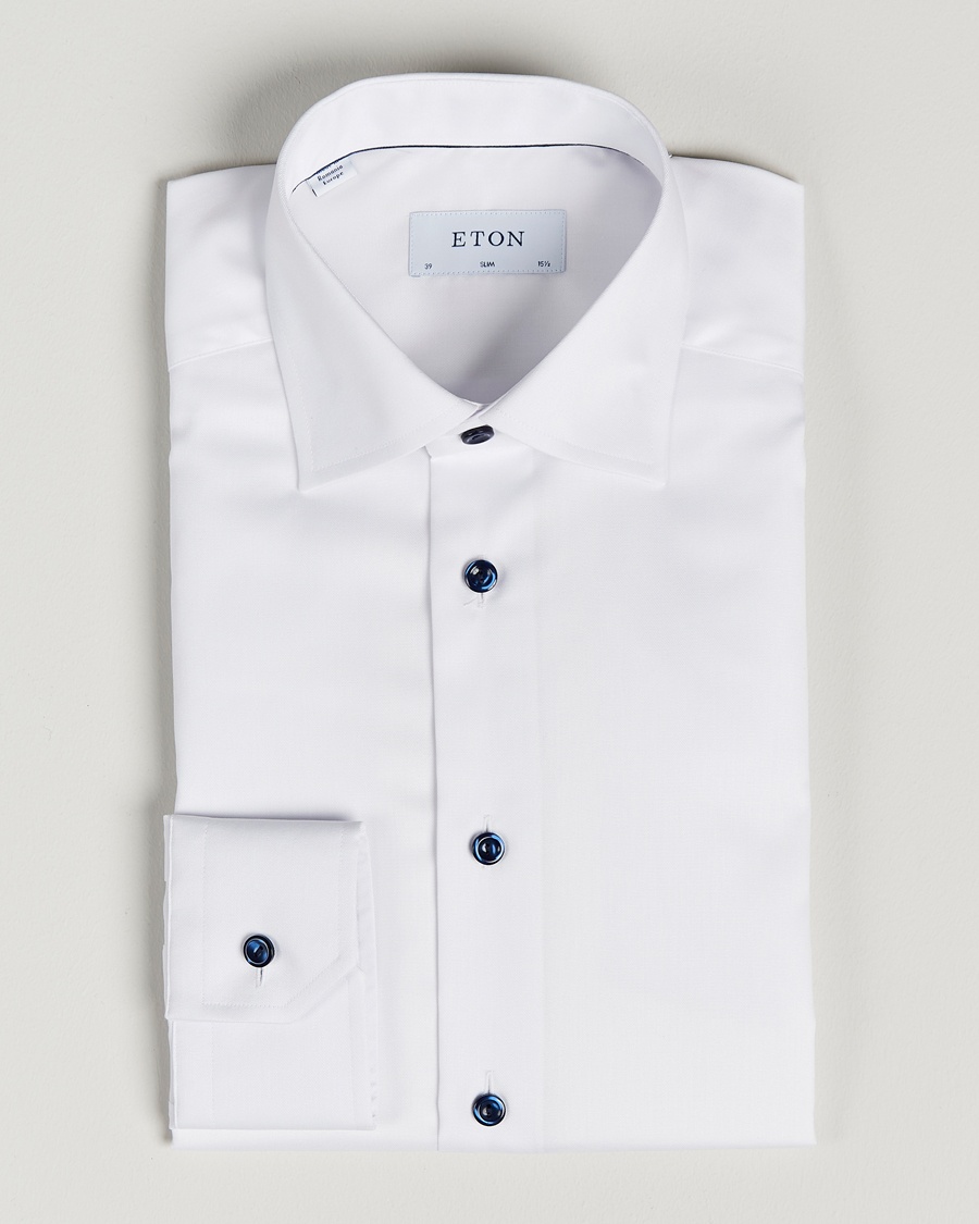 Eton Slim Fit Signature Twill Shirt White – Blanco