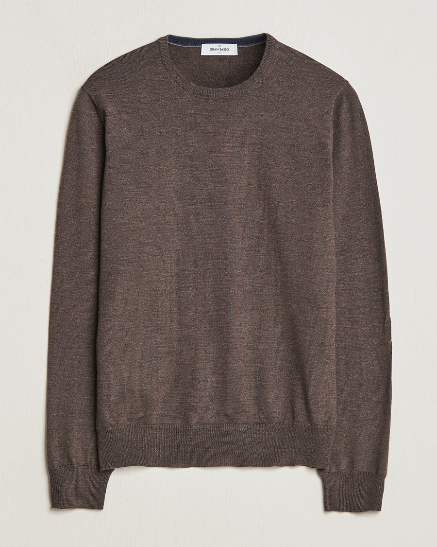 Gran Sasso Merino Fashion Fit Crew Neck Pullover Brown – Marrón