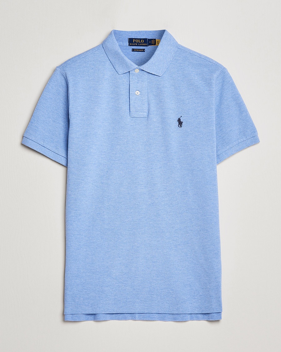 Polo Ralph Lauren Custom Slim Fit Polo Isle Heather – Azul
