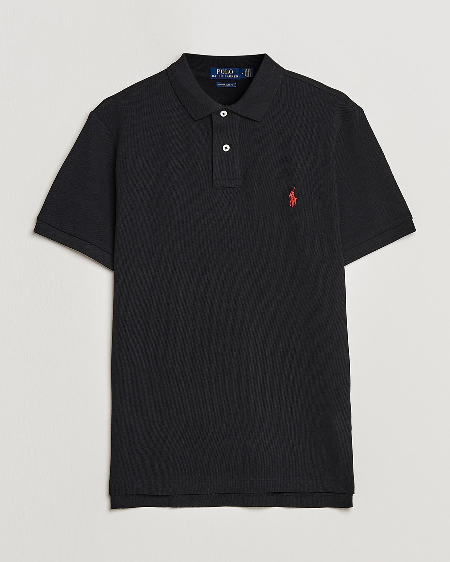 Polo Ralph Lauren Custom Slim Fit Polo Black – Negro