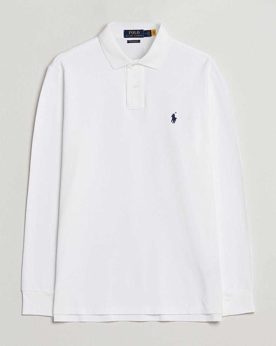 Polo Ralph Lauren Custom Slim Fit Long Sleeve Polo White – Blanco