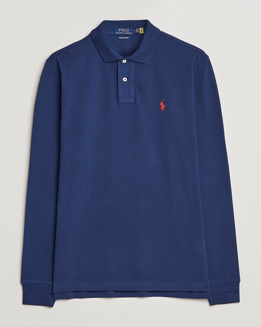 Polo Ralph Lauren Custom Slim Fit Long Sleeve Polo Newport Navy – Azul