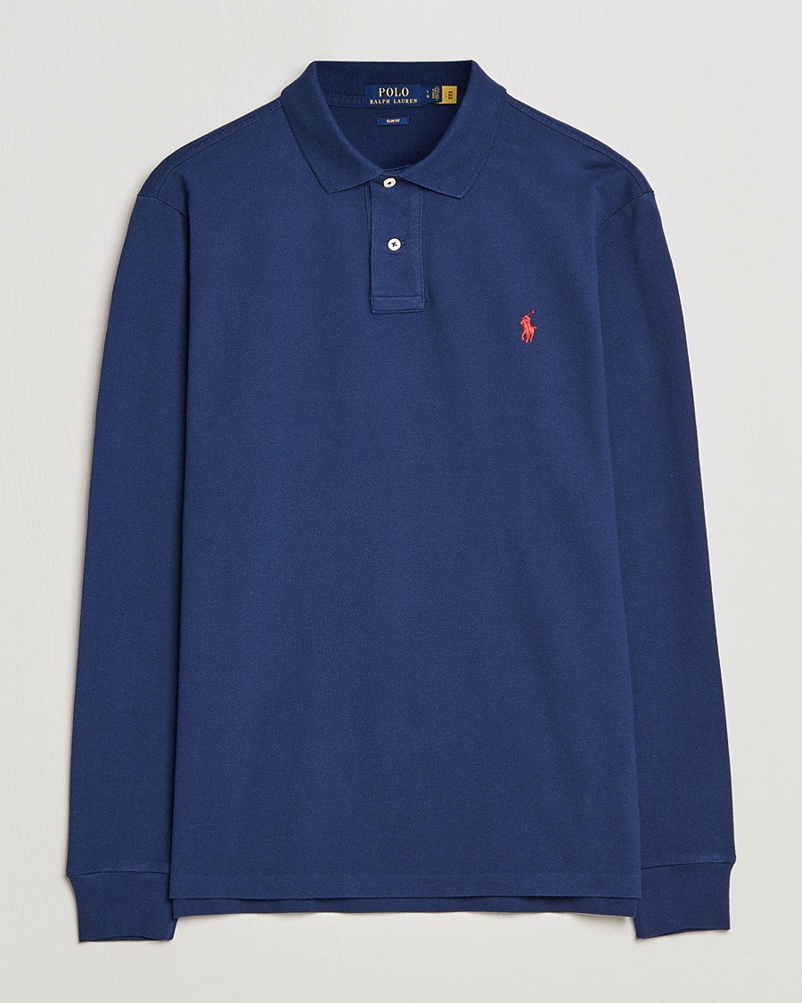 Polo Ralph Lauren Slim Fit Long Sleeve Polo Newport Navy – Azul