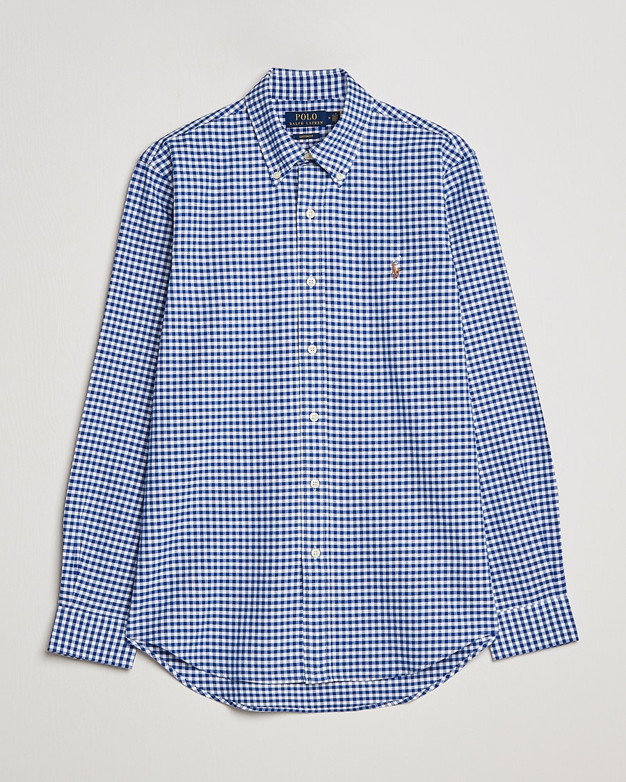 Polo Ralph Lauren Custom Fit Oxford Gingham Shirt Blue/White – Azul
