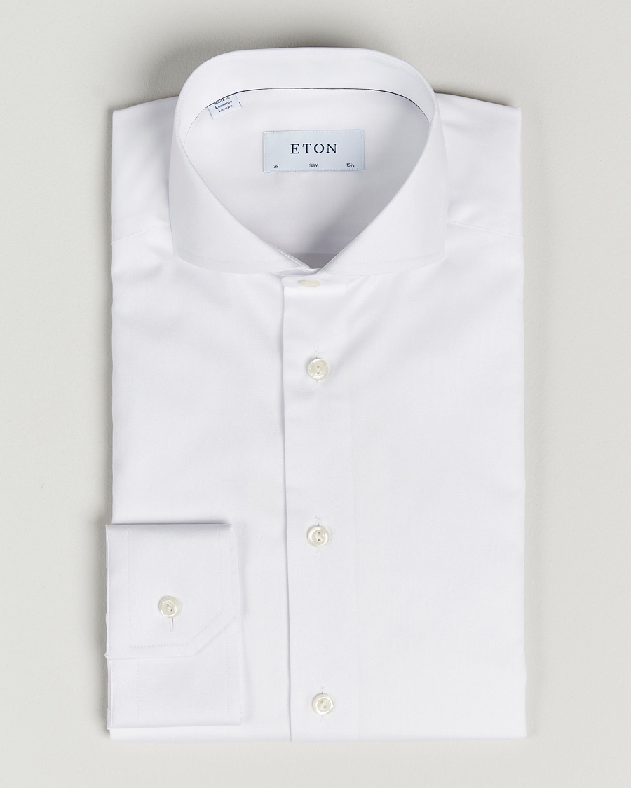 Eton Slim Fit Twill Cut Away Shirt White – Blanco