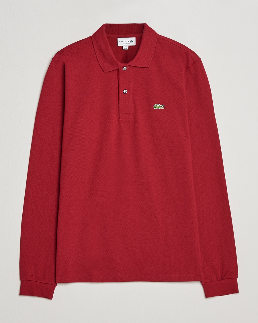 Lacoste Original Long Sleeve Polo Piké Bordeaux – Rojo