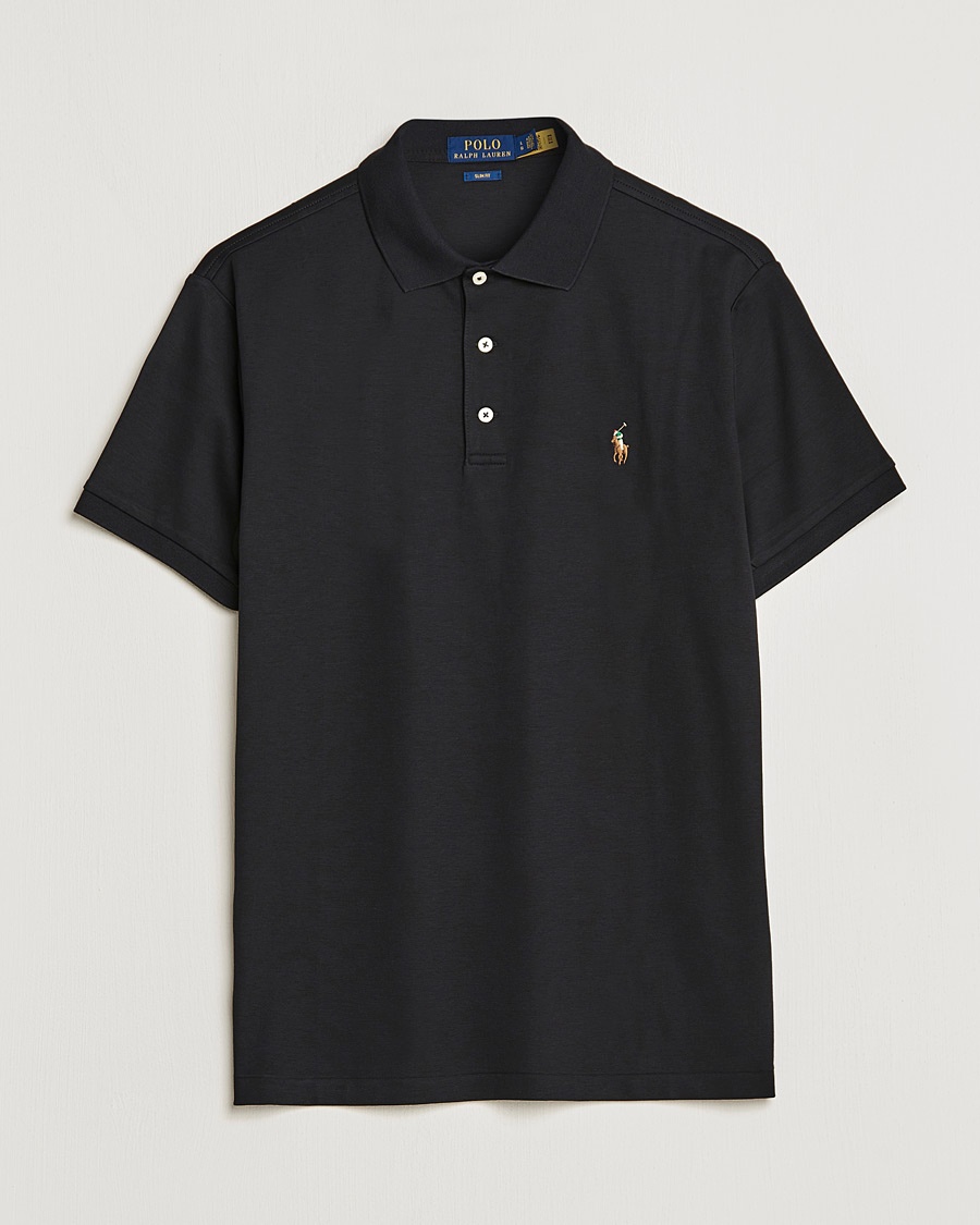 Polo Ralph Lauren Slim Fit Pima Cotton Polo Polo Black – Negro