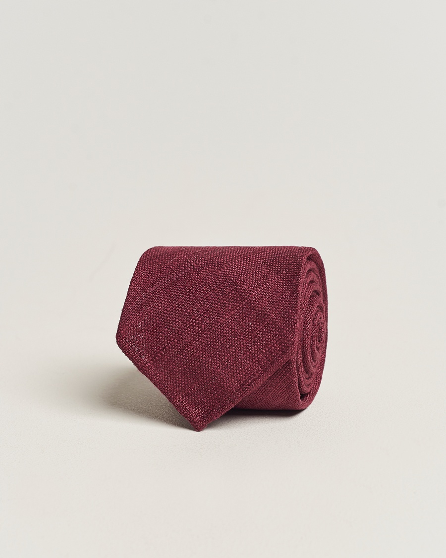 Drake's Silk Tussah Handrolled Tie Wine – Rojo