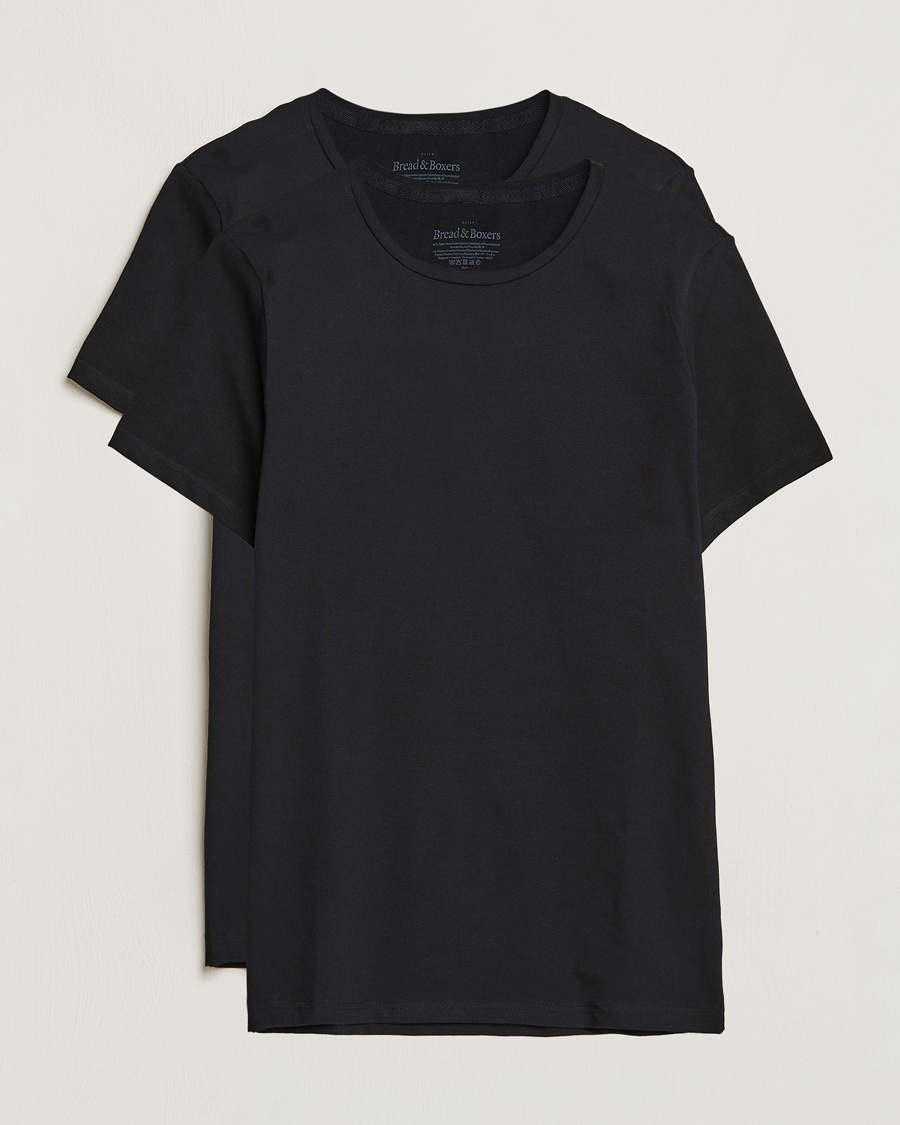Bread & Boxers 2-Pack Crew Neck Tee Black – Negro