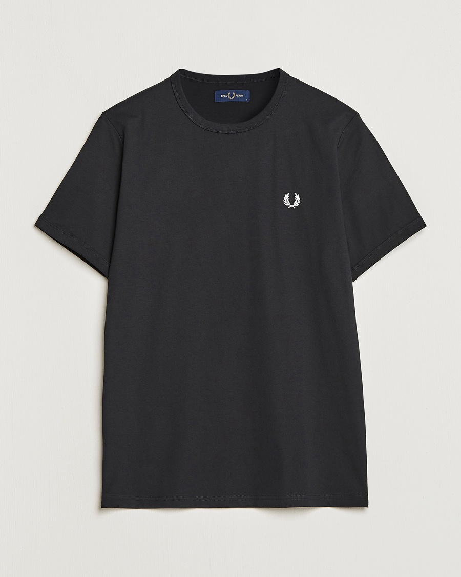 Fred Perry Ringer Crew Neck Tee Black – Negro