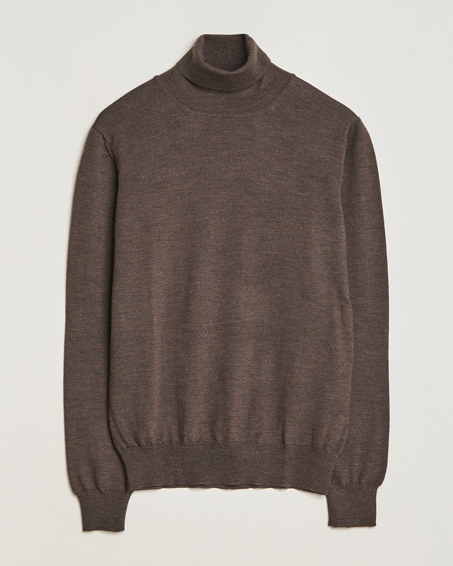 Gran Sasso Merino Fashion Fit Rollneck Brown – Marrón