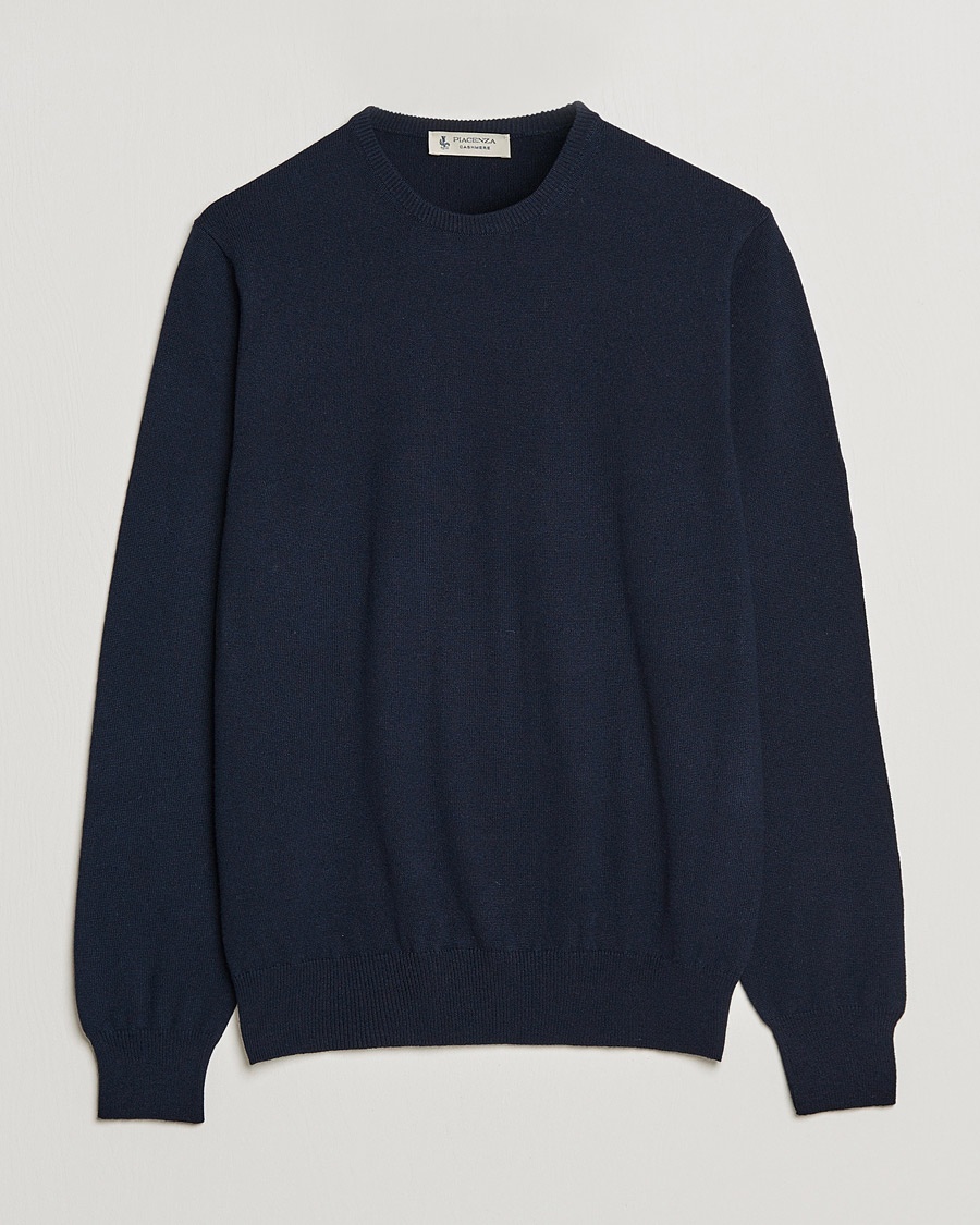 Piacenza Cashmere Cashmere Crew Neck Sweater Navy – Azul