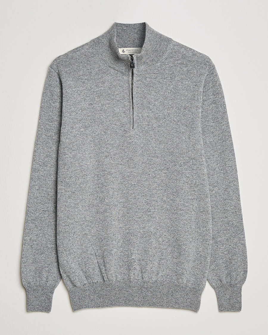 Piacenza Cashmere Cashmere Half Zip Sweater Light Grey – Gris