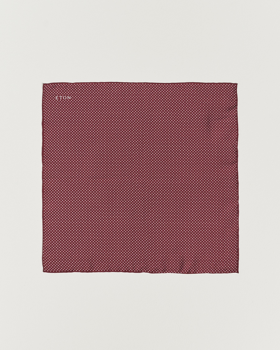 Eton Silk Polka Dot Pocket Square Wine – Rojo