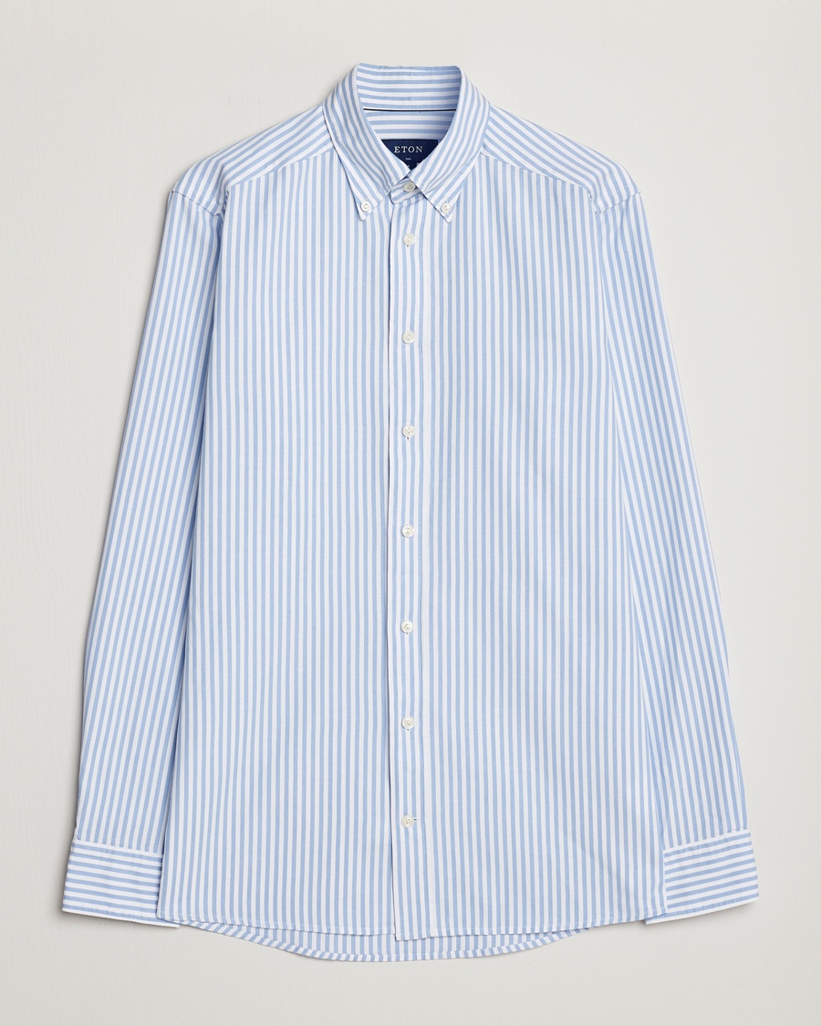 Eton Slim Fit Royal Oxford Stripe Button Down Light Blue – Azul