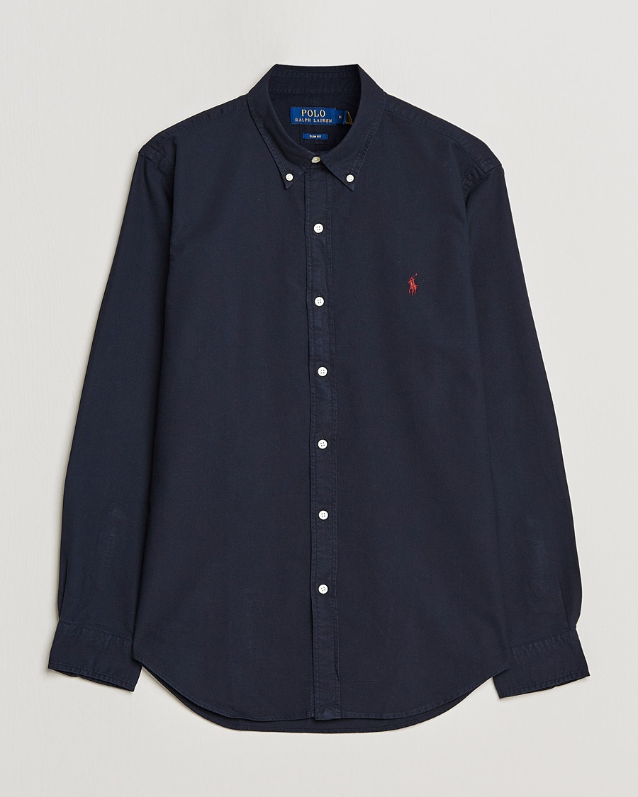 Polo Ralph Lauren Slim Fit Garment Dyed Oxford Shirt Navy – Azul