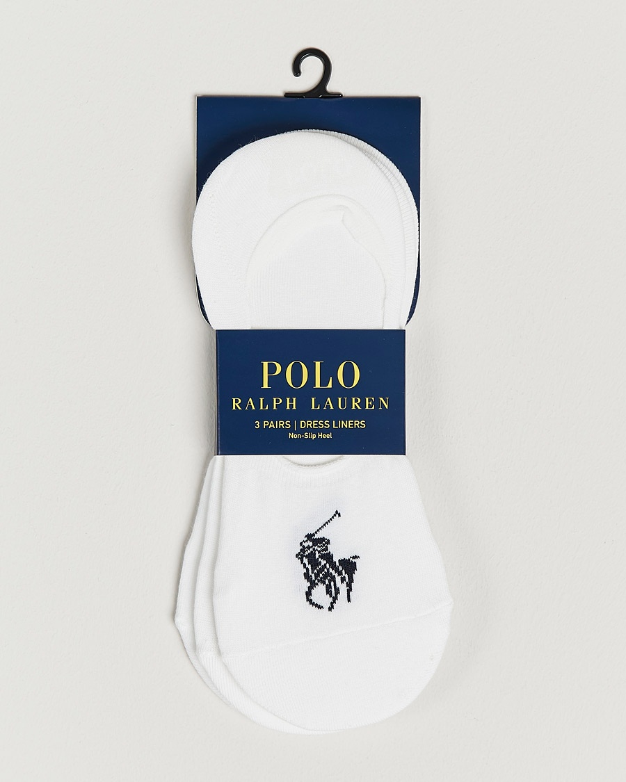 Polo Ralph Lauren 3-Pack No Show Big Pony Pony Socks White – Blanco