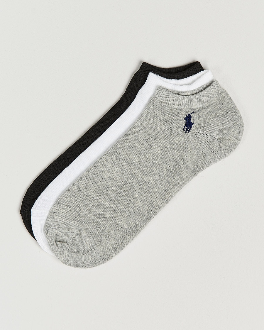 Polo Ralph Lauren 3-Pack Ghost Sock Black/White/Grey – Blanco