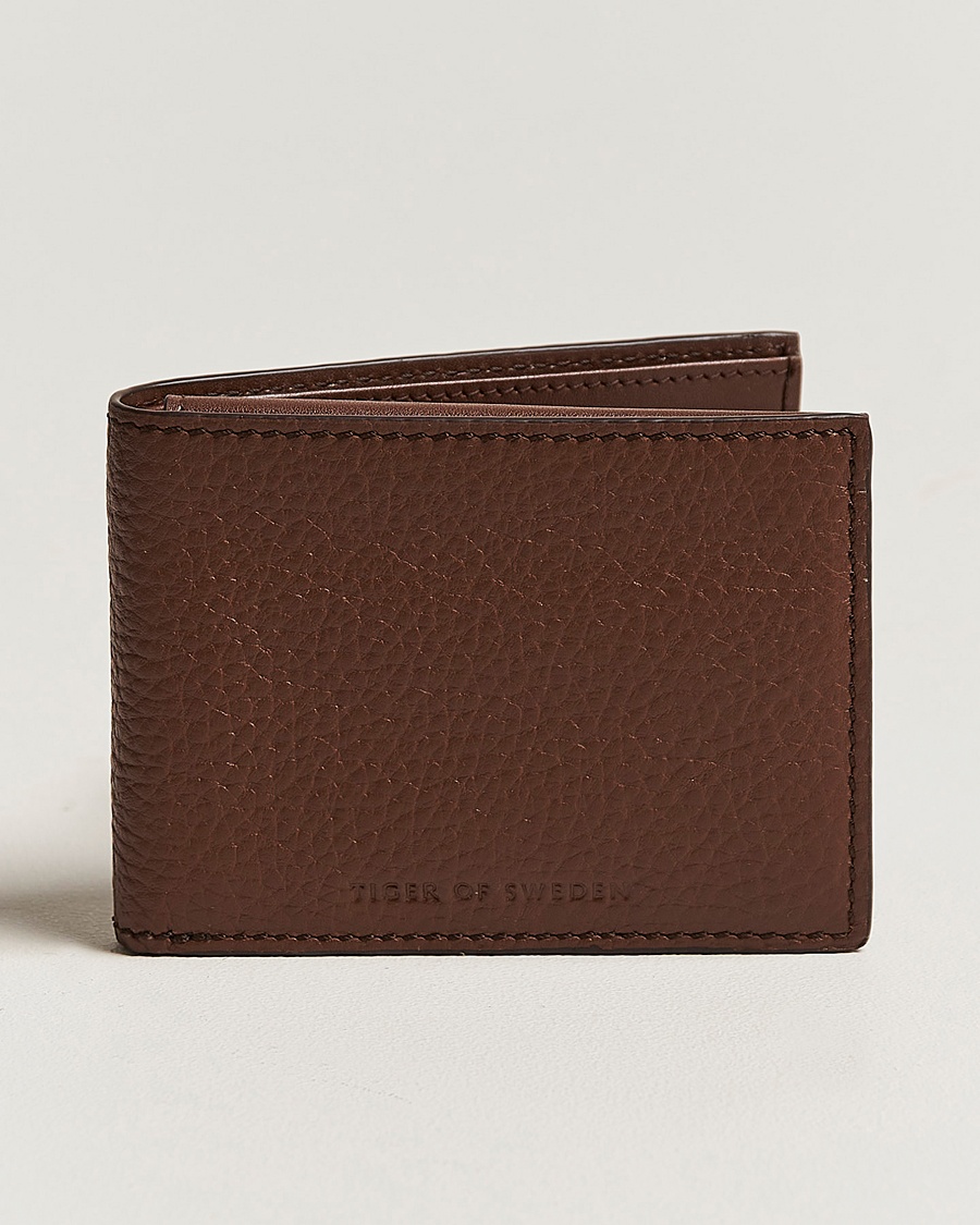 Tiger of Sweden Wrene Grained Leather Wallet Brown – Marrón