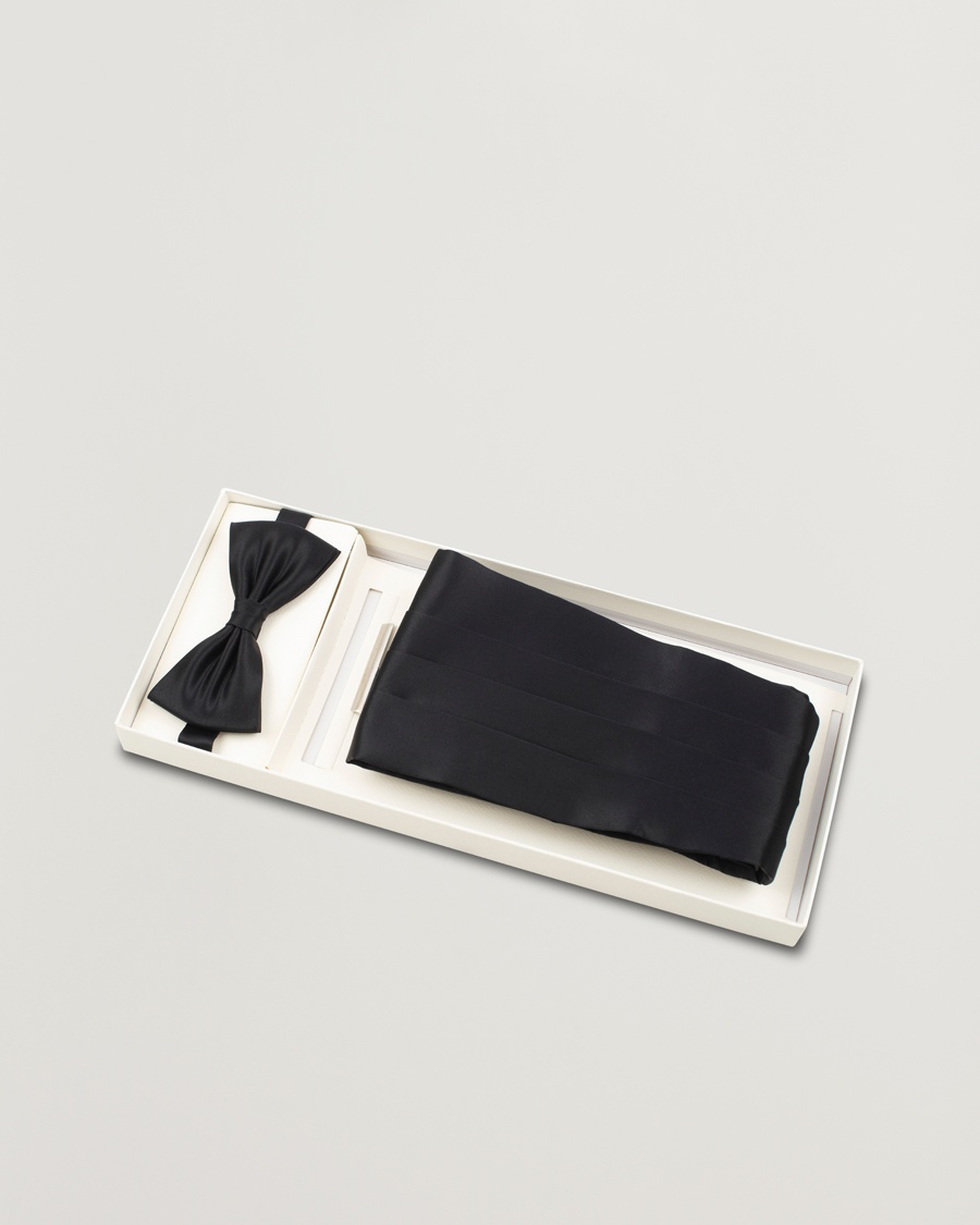Amanda Christensen Silk Cummerbund Set Black Black – Negro
